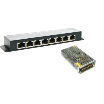 Коммутационный блок с блоком питания, 16 портов